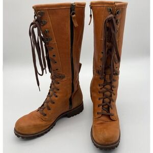 Timberland 15" Tall Brown Leather Riding Boots Waterproof Women's US 7